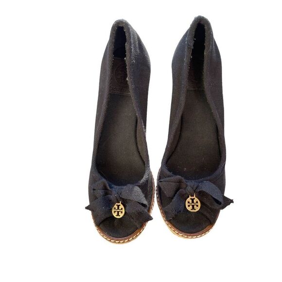 Tory Burch- Black Canvas Espadrilles - 6 - Picture 1 of 6